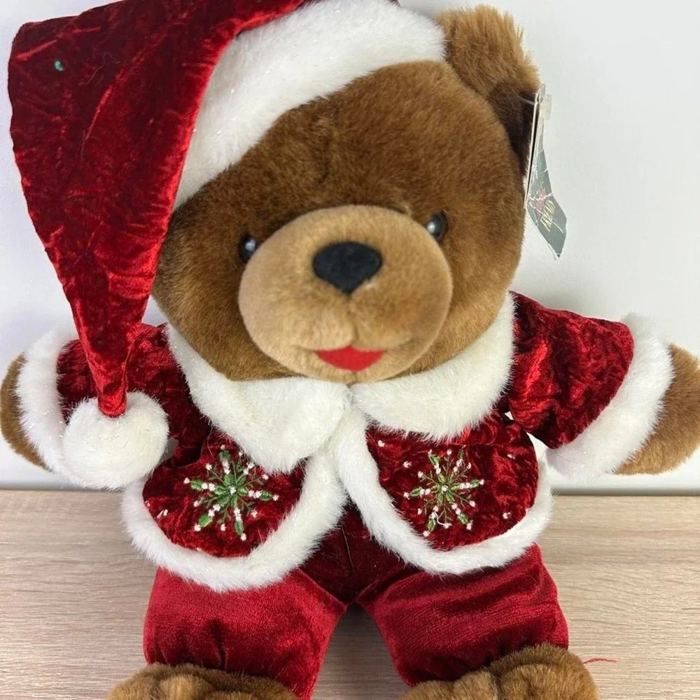 2005 Santa Bear Plush Toy Vintage Style